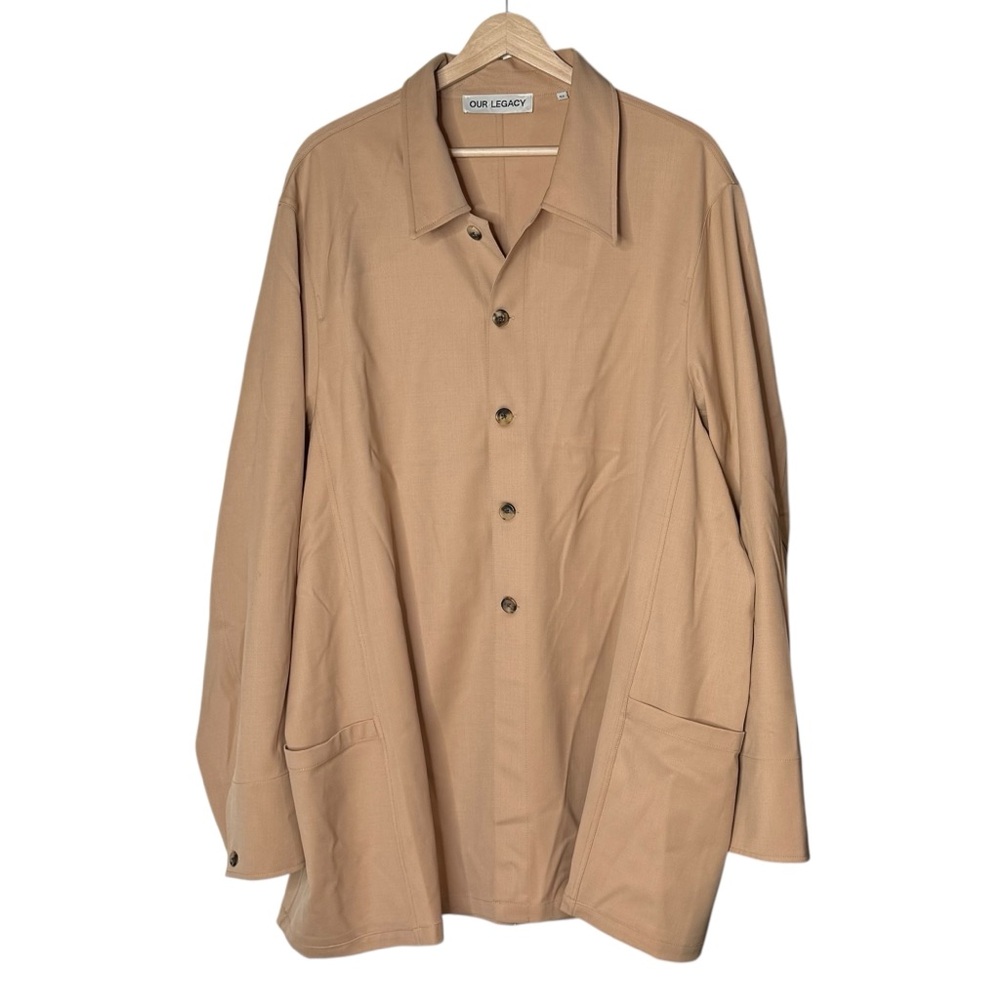 Our Legacy Welding Jacket Size XL Camel Twill Wool Minimalist Luxury Oversized